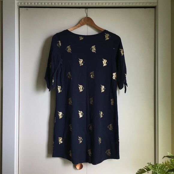 Lilly Pulitzer Preston Gold Foil Fish Print Tunic Dress Small - Picture 4 of 16